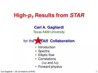 High- p T Results from STAR