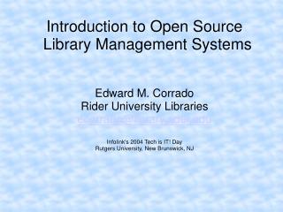 Introduction to Open Source Library Management Systems