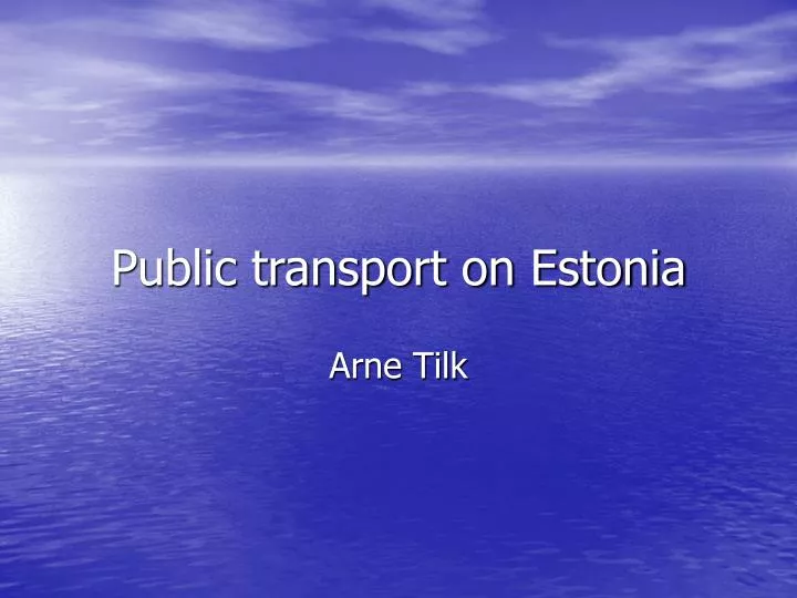 public transport on estonia