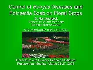 Control of Botrytis Diseases and Poinsettia Scab on Floral Crops