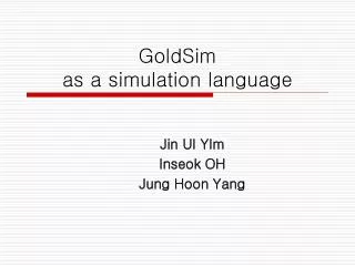 GoldSim as a simulation language