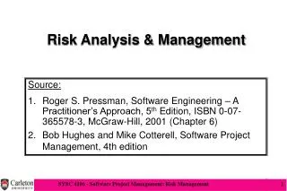 Risk Analysis &amp; Management