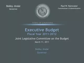 Executive Budget Fiscal Year 2011-2012