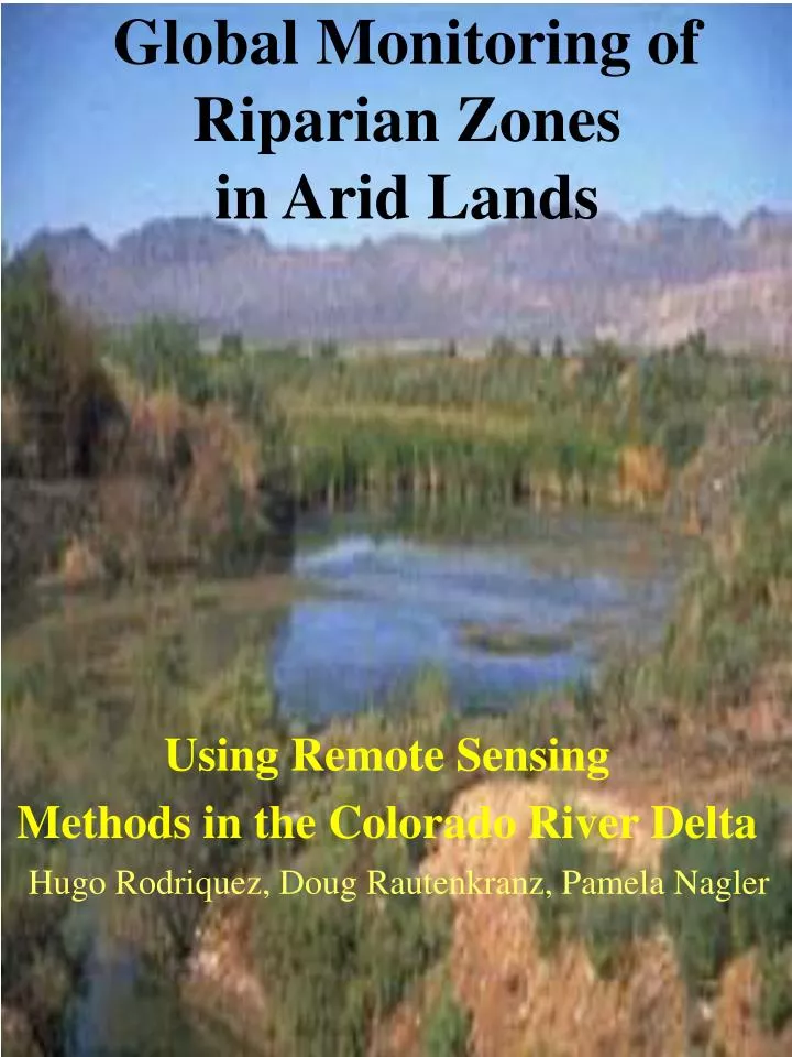 global monitoring of riparian zones in arid lands