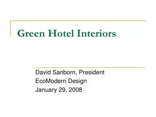 Green Hotel Interiors