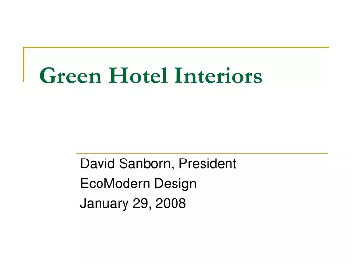 green hotel interiors