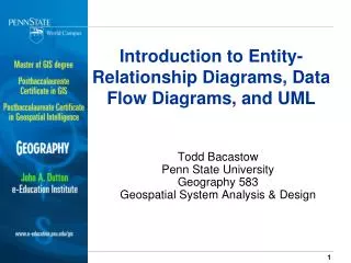 Introduction to Entity-Relationship Diagrams, Data Flow Diagrams, and UML