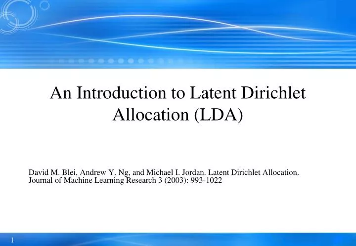 an introduction to latent dirichlet allocation lda