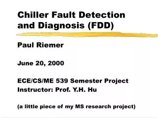 Chiller Fault Detection and Diagnosis (FDD)