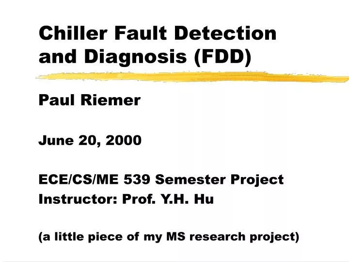 chiller fault detection and diagnosis fdd