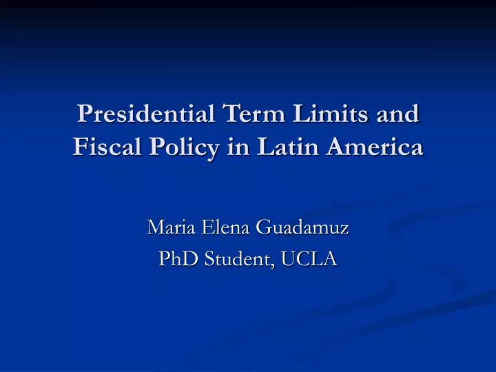 presidential term limits and fiscal policy in latin america