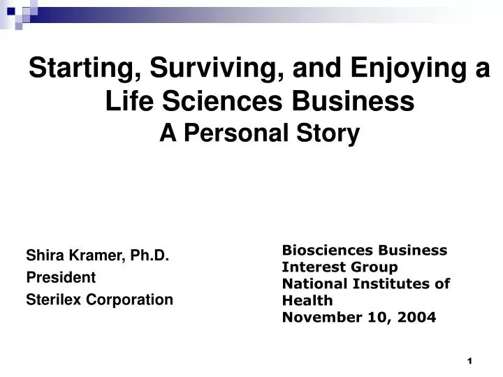 starting surviving and enjoying a life sciences business a personal story