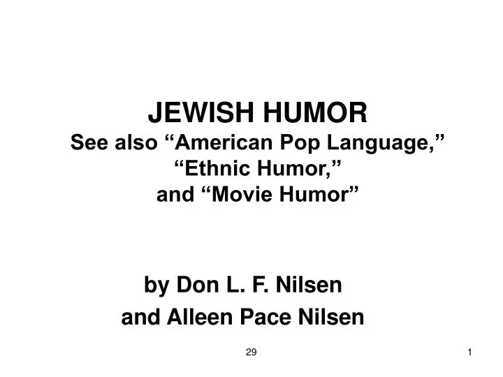 jewish humor see also american pop language ethnic humor and movie humor