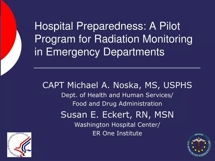 hospital preparedness a pilot program for radiation monitoring in emergency departments