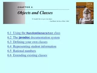 Chapter 6—Objects and Classes