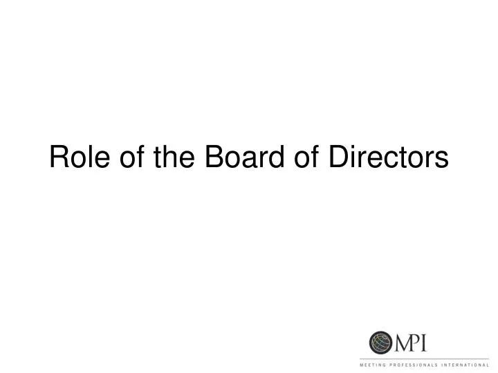 role of the board of directors