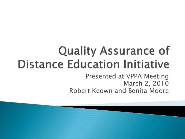 quality assurance of distance education initiative