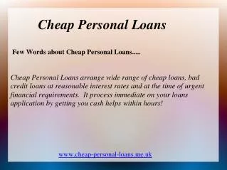 Cheap Personal Loans