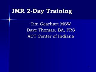IMR 2-Day Training