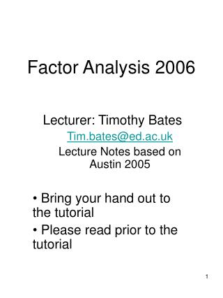 Factor Analysis 2006