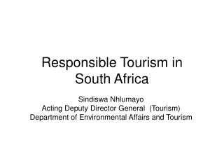 Responsible Tourism in South Africa