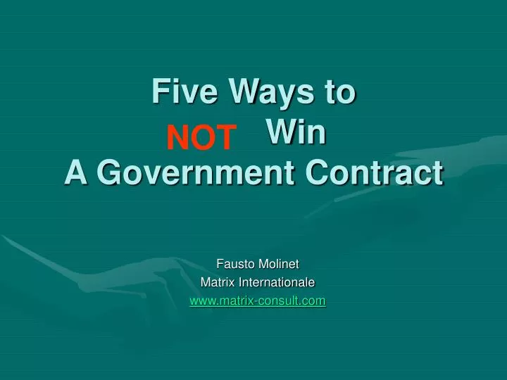 five ways to win a government contract