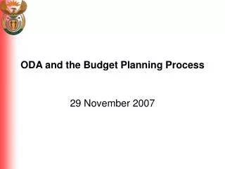 ODA and the Budget Planning Process