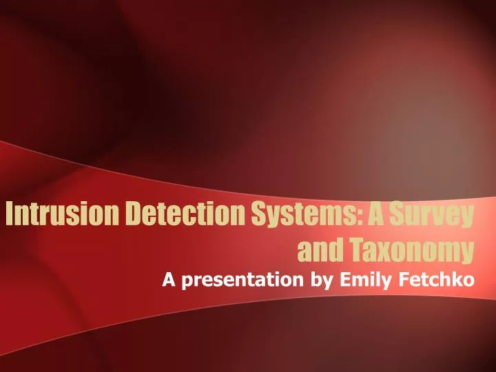 intrusion detection systems a survey and taxonomy