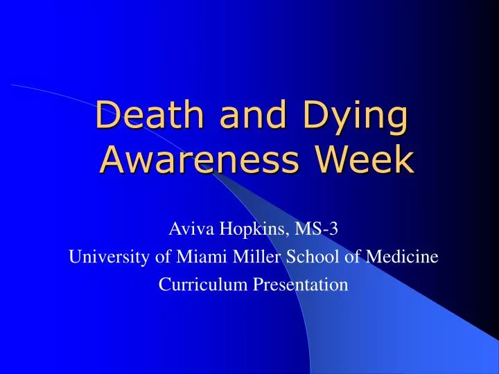 death and dying awareness week
