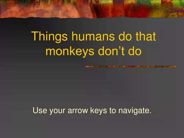 things humans do that monkeys don t do