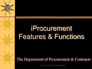 iProcurement Features &amp; Functions