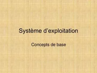 syst me d exploitation