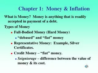 Chapter 1: Money &amp; Inflation