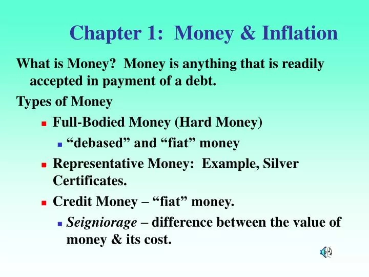 chapter 1 money inflation
