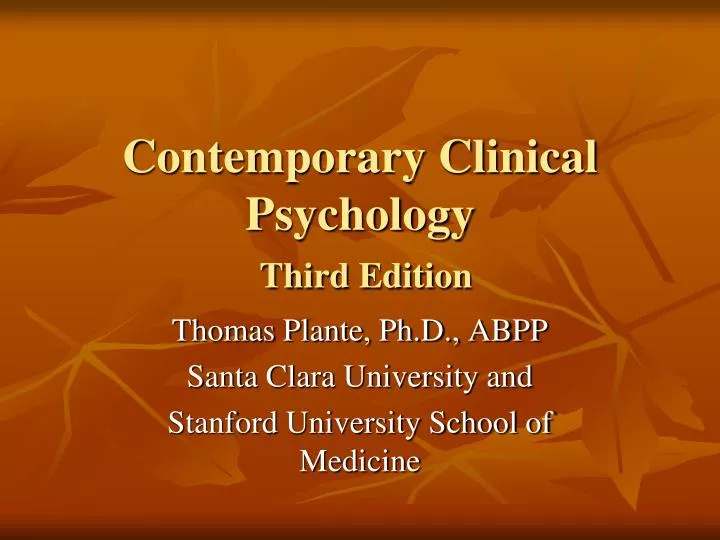contemporary clinical psychology third edition