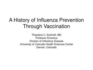 A History of Influenza Prevention Through Vaccination