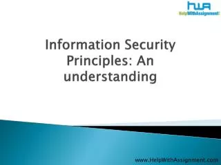 Information Security Principles An understanding