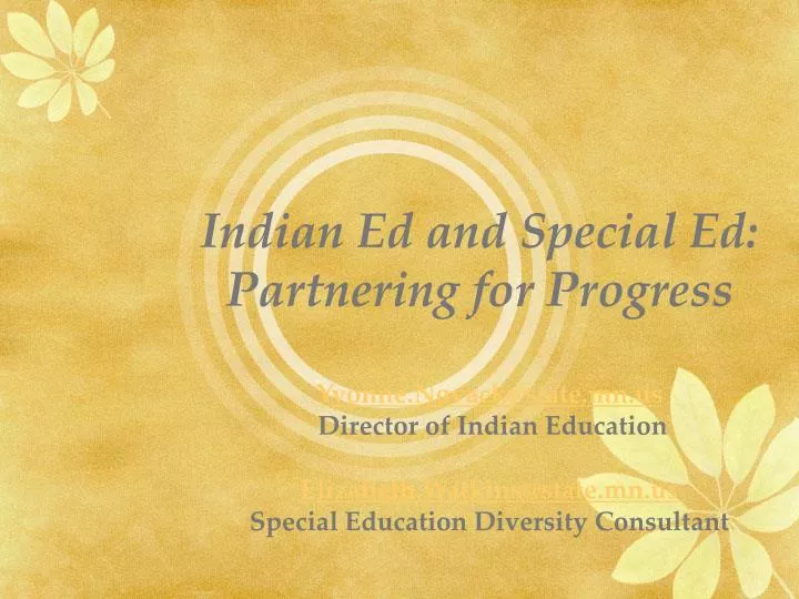 indian ed and special ed partnering for progress