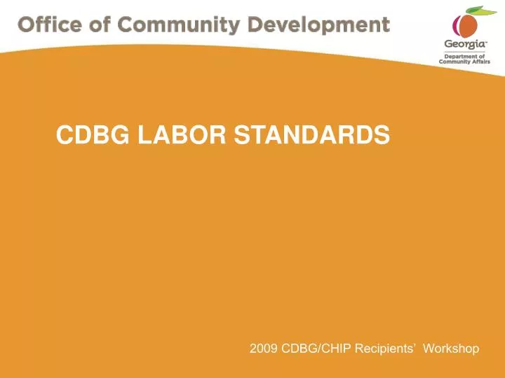 cdbg labor standards