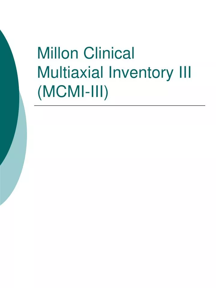 millon clinical multiaxial inventory iii mcmi iii