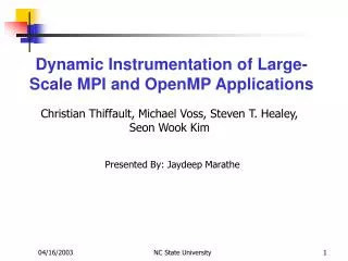 Dynamic Instrumentation of Large-Scale MPI and OpenMP Applications