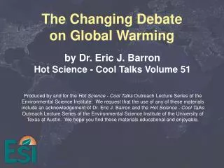 The Changing Debate on Global Warming