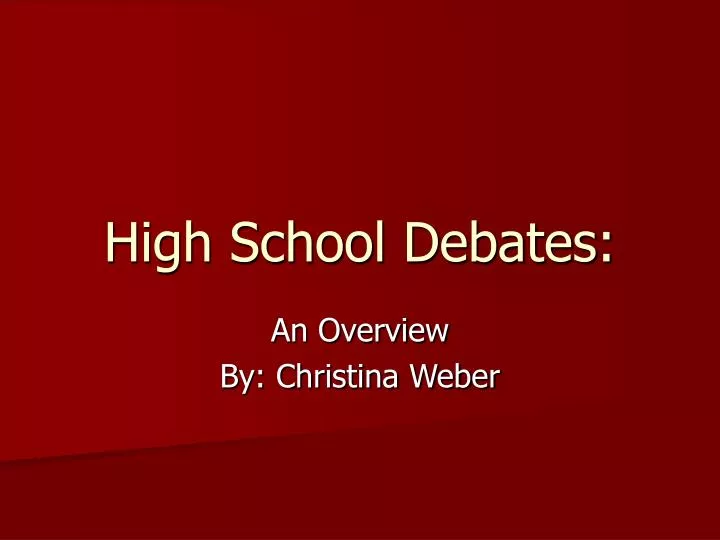 high school debates