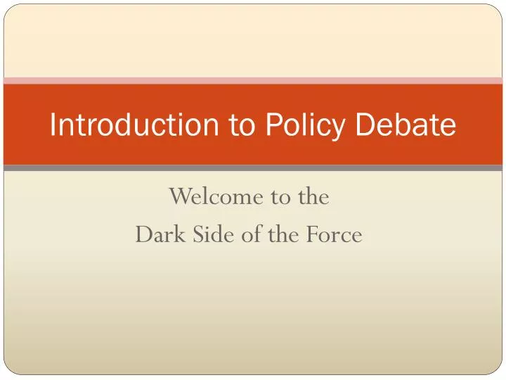 introduction to policy debate