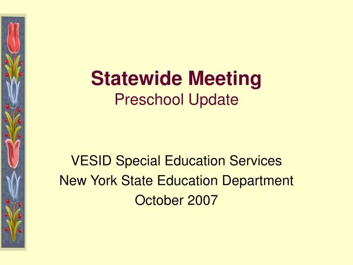 statewide meeting preschool update