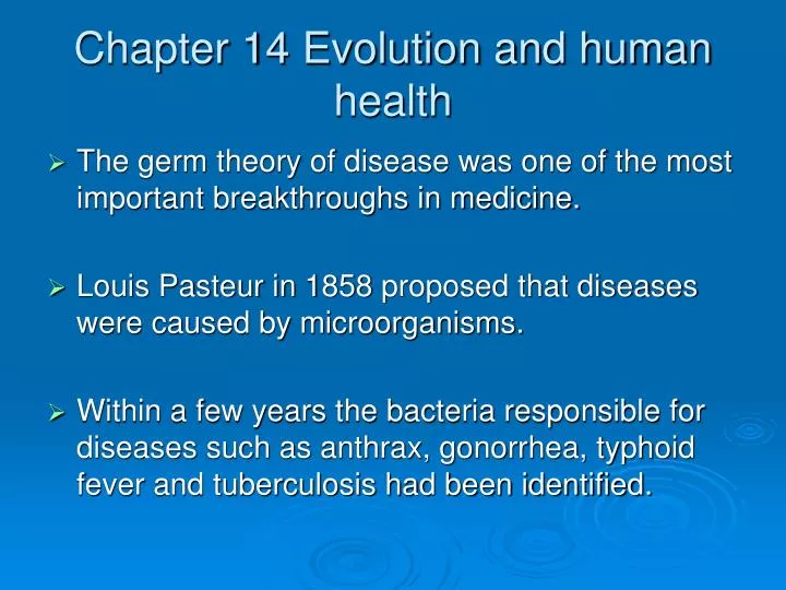 chapter 14 evolution and human health