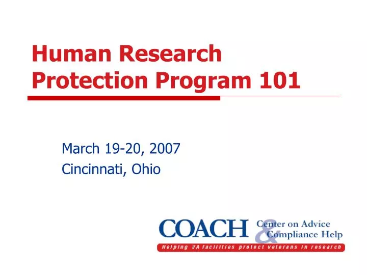 human research protection program 101