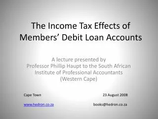 The Income Tax Effects of Members’ Debit Loan Accounts