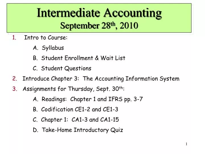 intermediate accounting september 28 th 2010