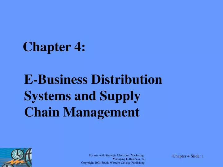 chapter 4 e business distribution systems and supply chain management